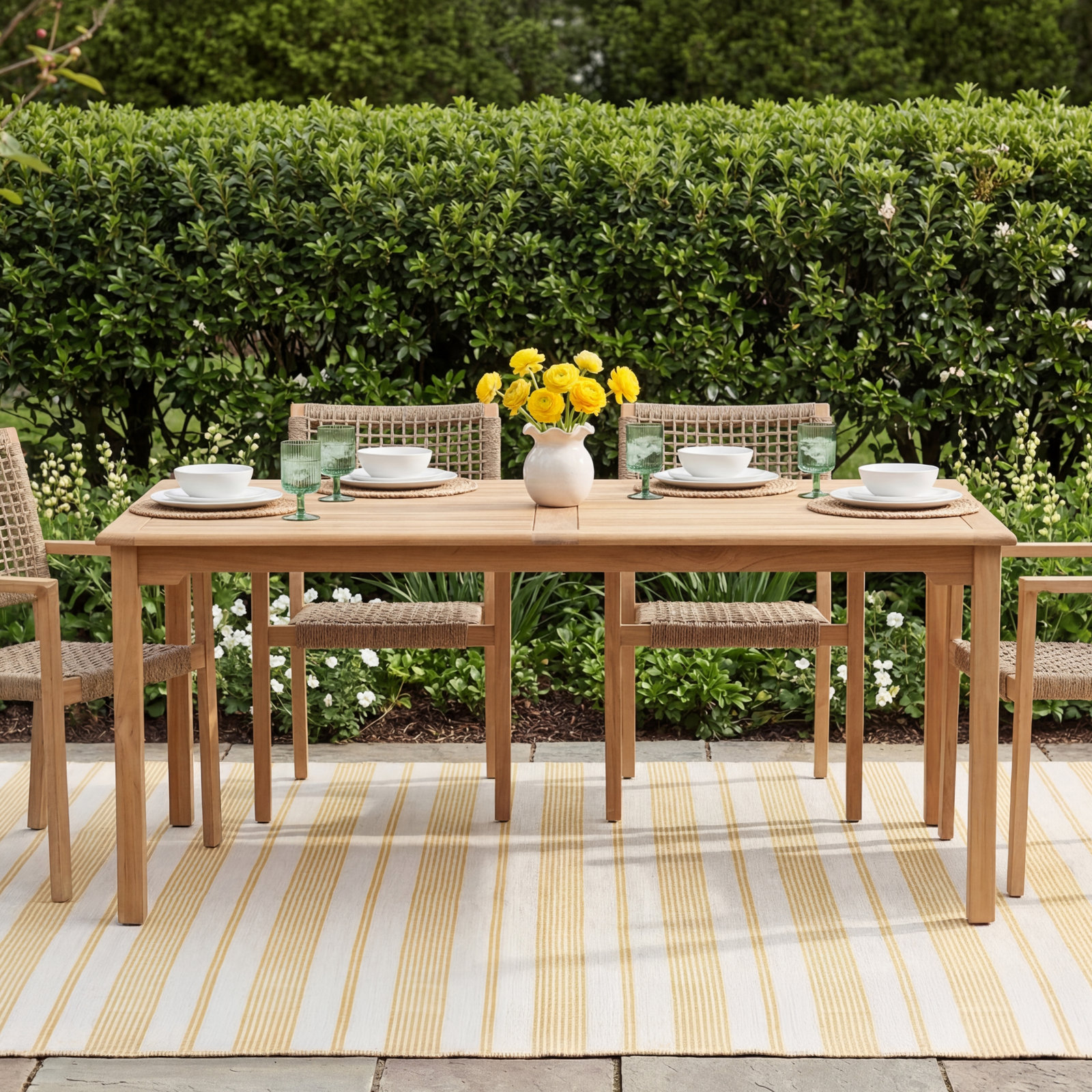Sonlin 59'' Teak Outdoor Dining Table