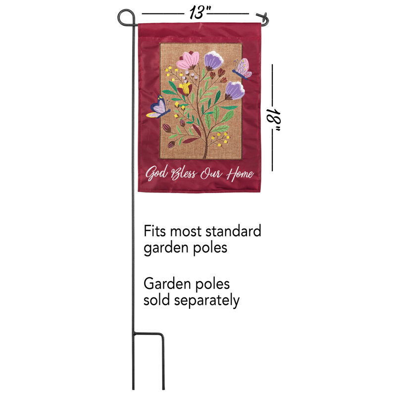 Drapeau de jardin en polyester 18 po x 13 po Alatea