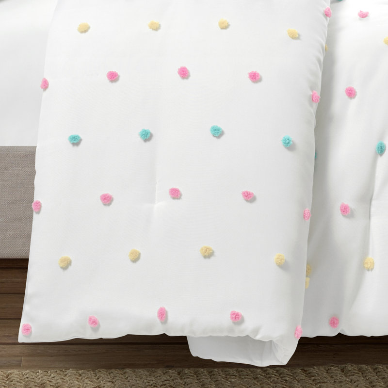 Lush Decor Rainbow Tufted Dot Comforter Set, Twin/Twin XL