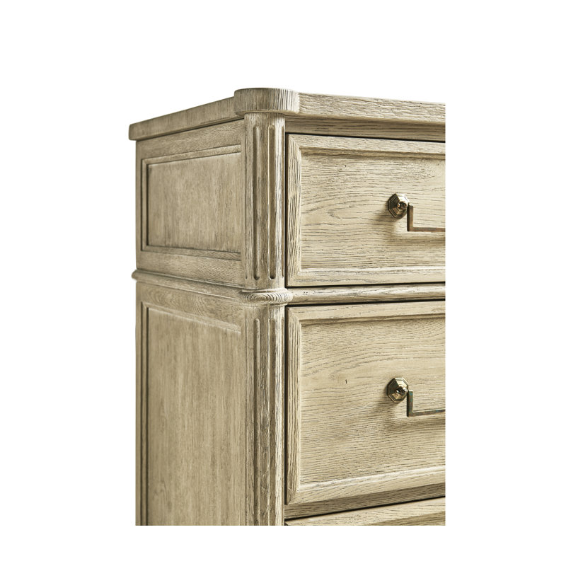 Kalpa Louis XVI 3 - Drawer Solid Wood Dresser, Bleached Chestnut
