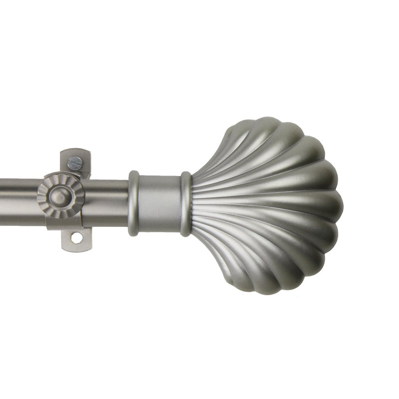 Tringle à rideaux simple réglable 0,81 po Maywood, 66 po à 120 po, Nickel satiné