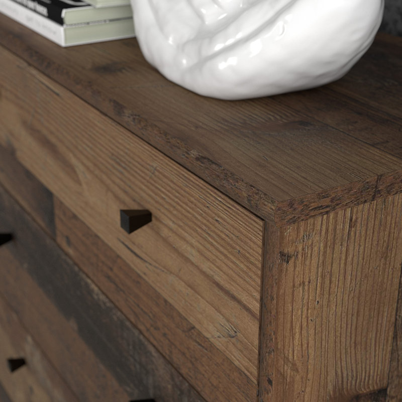 Amandla 2 Drawer 73.7Cm W Combi Chest, Old Wood