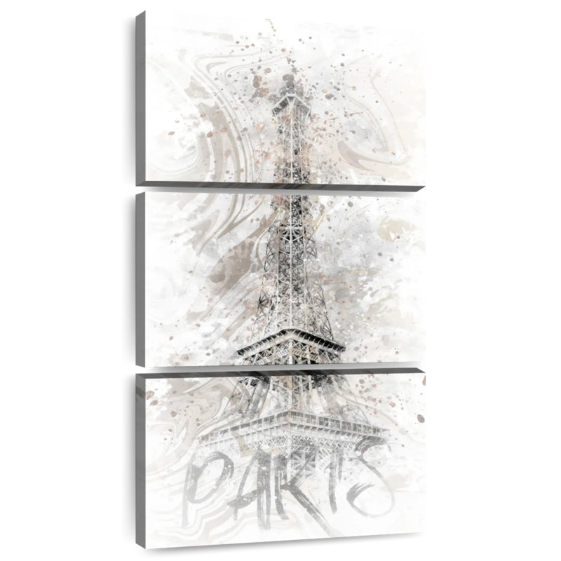 Monochrome Eiffel Tower, 27" H x 12" W