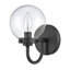 Applique murale 1 lumière de 8,5 po de hauteur Fairbanks - noir mat avec transparent-1805033911