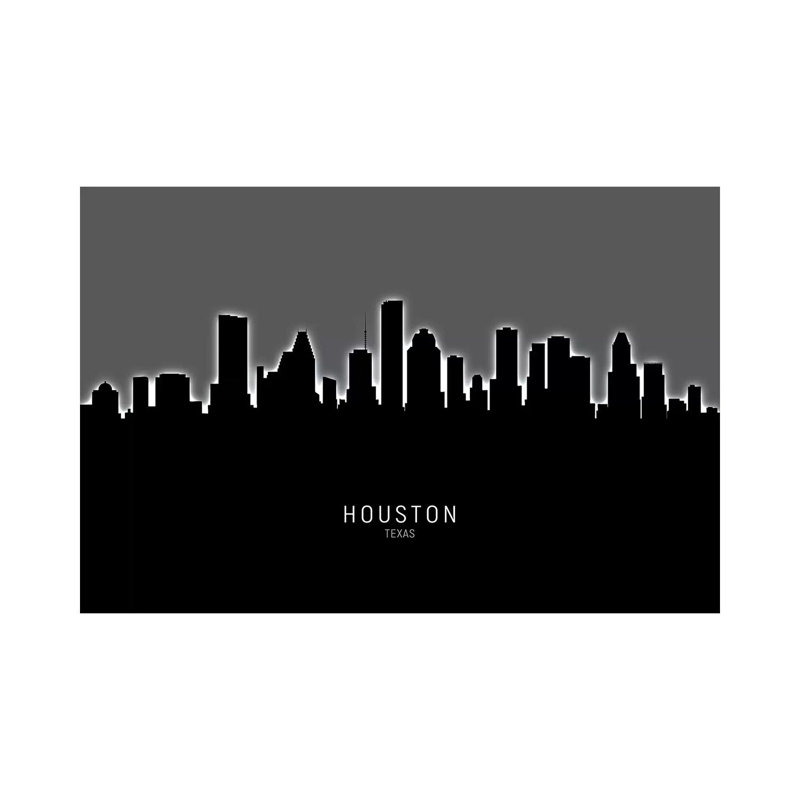«Houston Texas Skyline» par Michael Tompsett, impression sur toile tendue, H 26 po x l 40 po x 1,5 po
