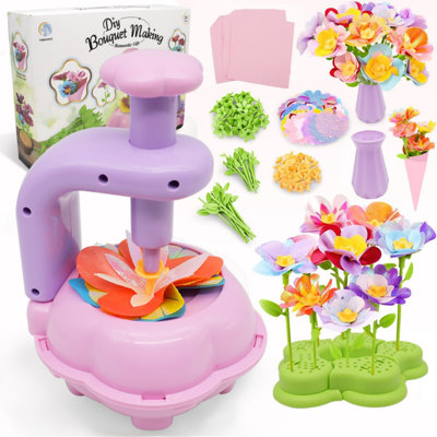 DIY Flower Press & Craft Set for Kids – Create Fabric Bouquets with Supplies, Fun Arts & Crafts Activity Kit