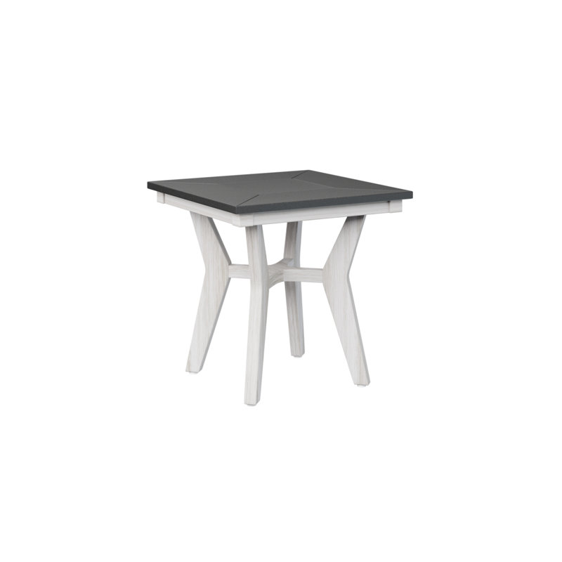 Mayhew Outdoor Square Side Table, Black, Seashell
