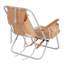 Chaise de plage pliable en aluminium antirouille avec accoudoirs en bois et inclinaison en 4 positions pour terrasse et pelouse