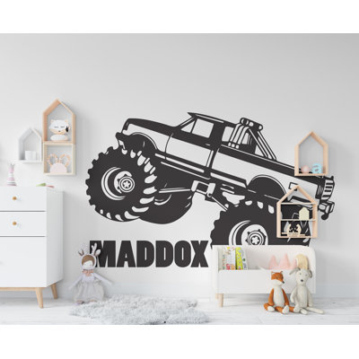 Autocollant mural camion monstre, autocollant mural chambre de bébé, autocollant voiture camion monstre, autocollant voiture monstre, autocollant camion, autocollant voiture 3D, autocollant voiture 734RS