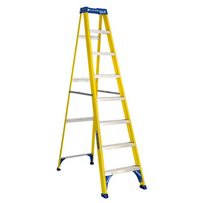 Louisville Ladder, 8 Ft, Fibreglass Step Ladder, Type I, 250 Lb Load Capacity, Fs2008