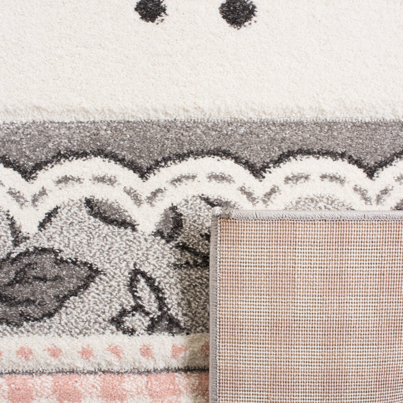 Burgan Pink/Ivory Area Rug, Runner 2' x 8'