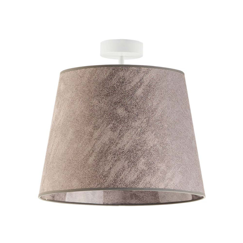 Deima Fabric Semi Flush Mount, Matte White