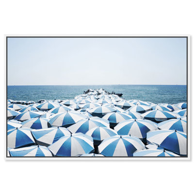Blue Umbrella Beach - photographie sur toile