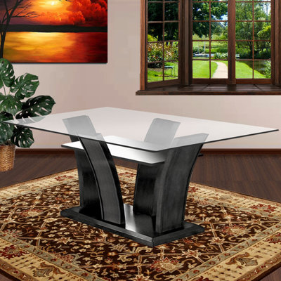 Ikram Glass Top Dining Table
