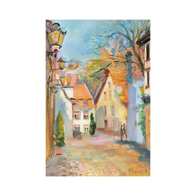 Town In Spring by Katharina Valeeva - Wrapped Canvas Painting