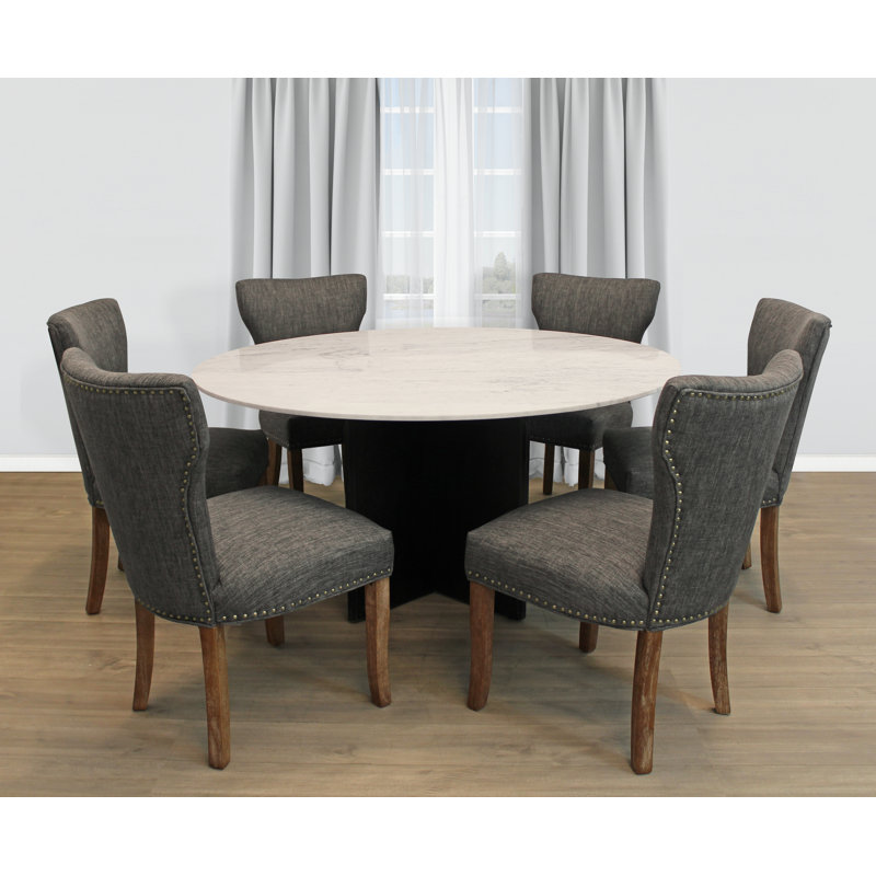 Ensemble repas pour 7 personnes Aryhanna, Gris foncé