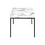 Table basse à la mode 3: 3 pièces en stratifié de marbre blanc et structure en métal avec look