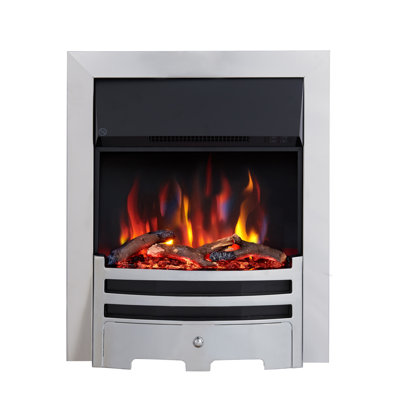 FLAMEKO 16" Freestanding Electric Fireplace Insert, Bauhaus Fret, Verona