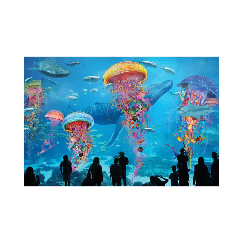 «Super Electric Jellyfish Aquarium» par David Loblaw, impression sur toile tendue, H 18 po x l 26 po x P 1,5 po