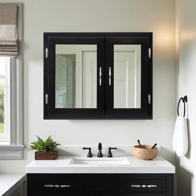 Ahmia 30'' W 24'' H Framed Medicine Cabinet Mirror 4 Adjustable