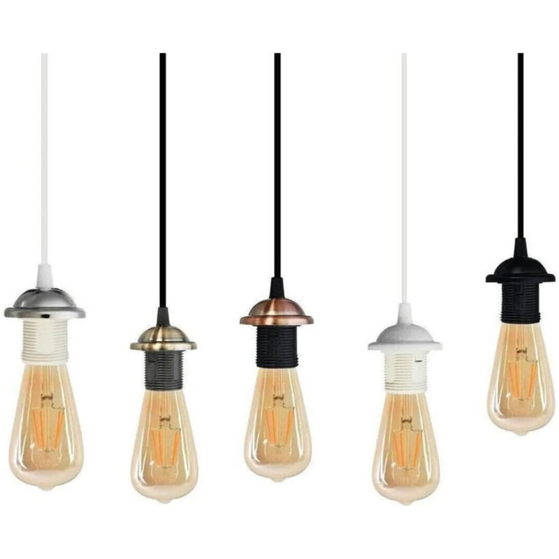 1 - Light Bulb Pendant, White