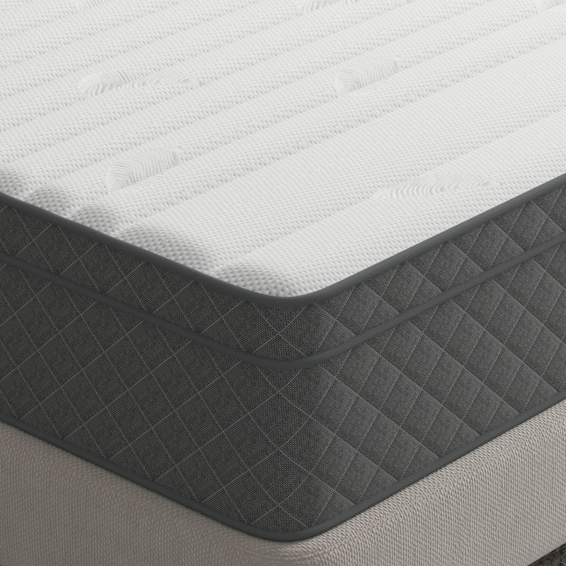 Matelas hybride à ressorts ensachés moyens 10 po / 12 po dans une boîte avec mousse certifiée CertiPUR-US, 10 po ferme