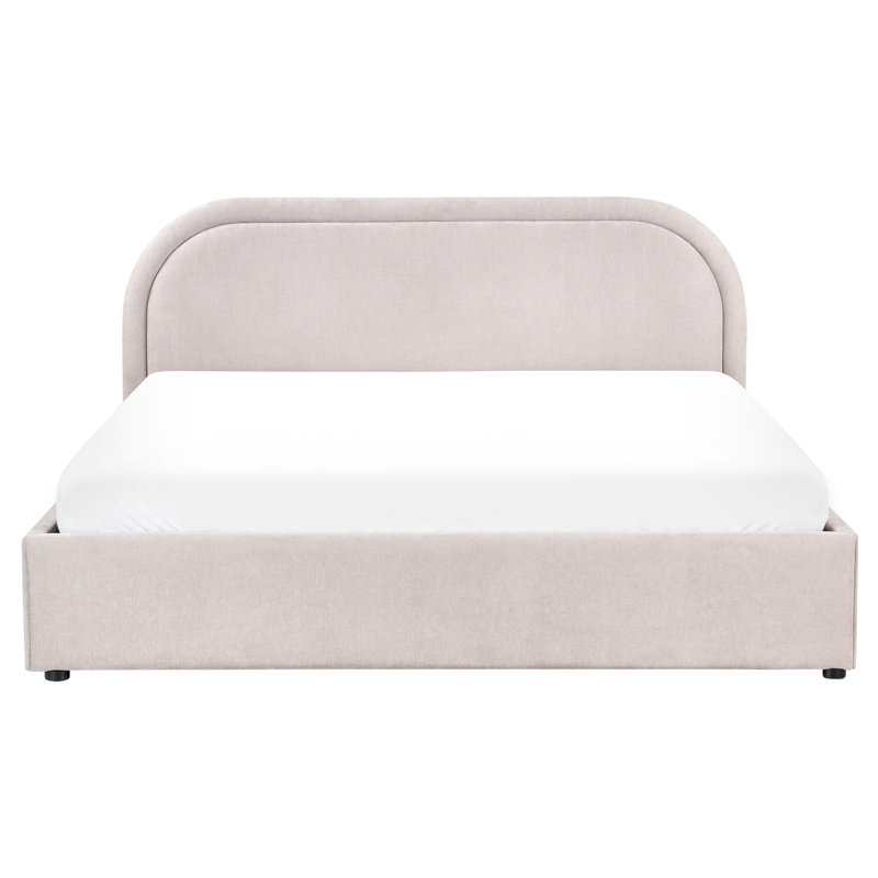 Bloye Upholstered Ottoman Storage Bed, Taupe, European Kingsize (160 x 200 cm)