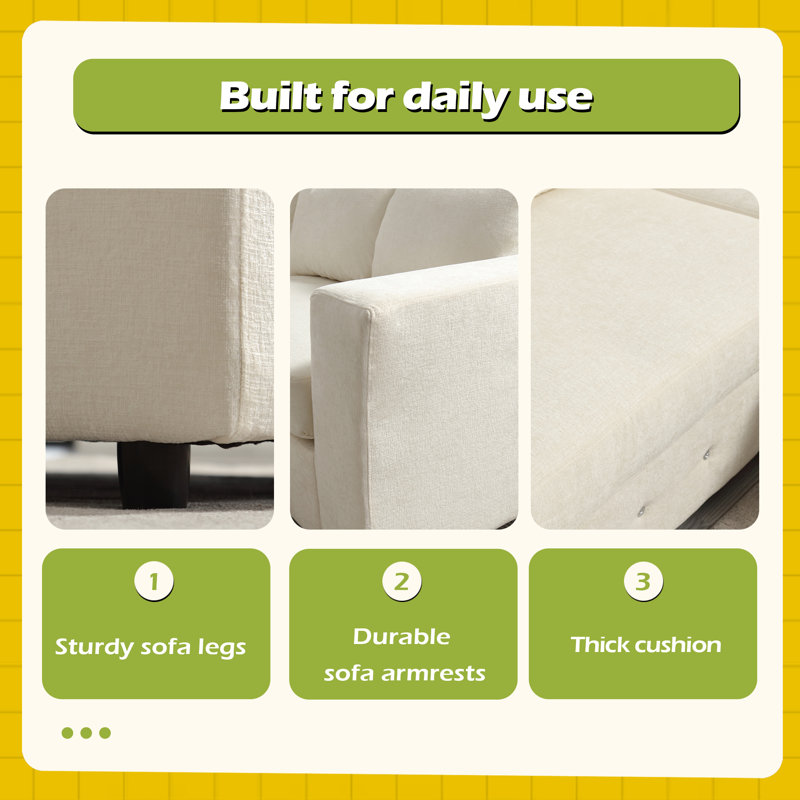 110.75" Sectional Sofa,Oversized Modular Sofa,Chaise Storage, Beige Chenille
