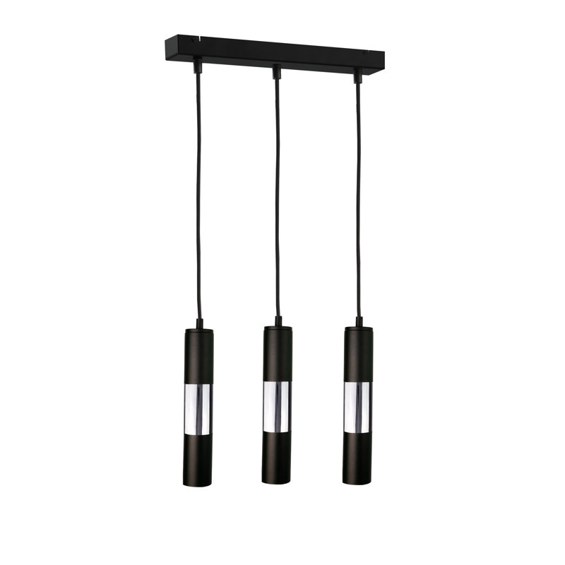Carron 3 - Light Kitchen Island Pendant,  Black/Silver, No