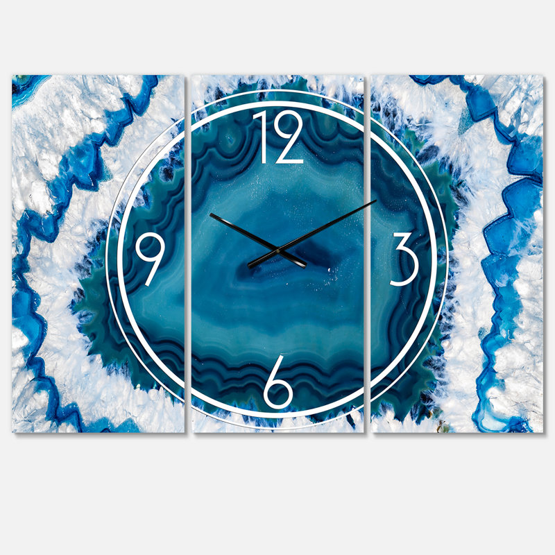 Blue Agate Crystal - Modern wall clock