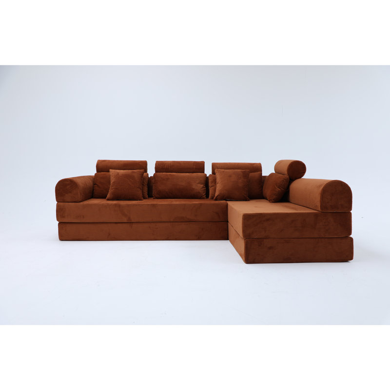 Canapé modulaire en L, Orange