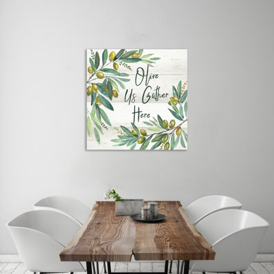 «Olive Branches: Gather Here», toile tendue par August Grove®