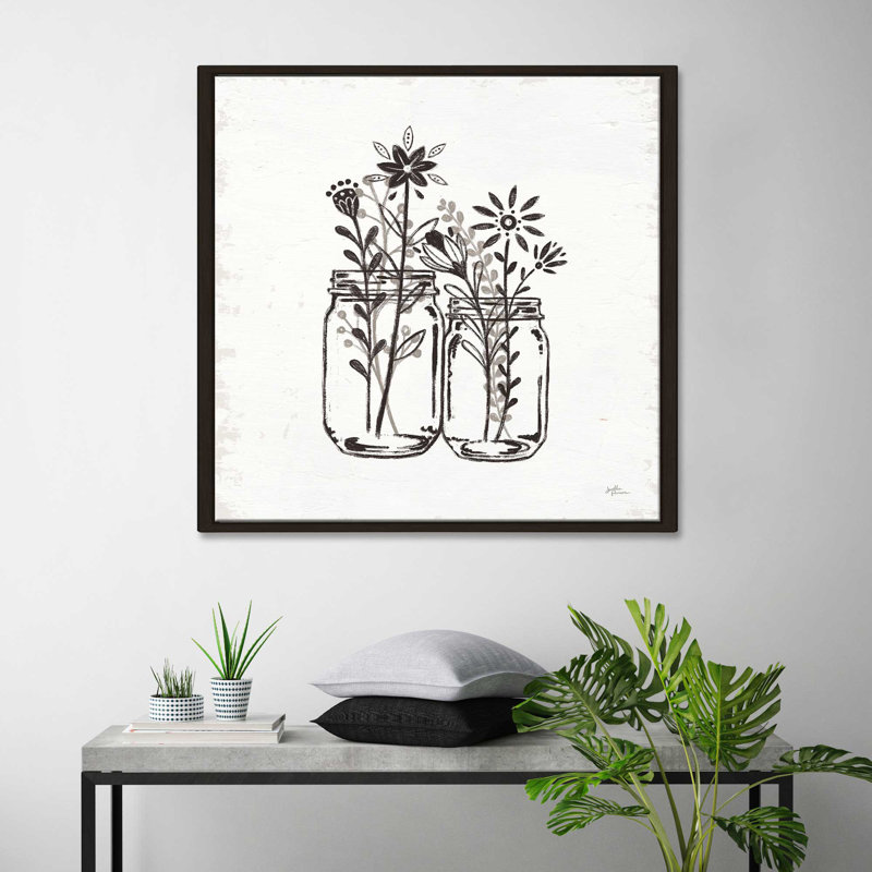 " Our Nest IV ", 27.5" H x 27.5" W x 2" D, Espresso Floater Frame