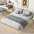 Modern Low Profile Platform Bed With LED Lights-722566746-729449580