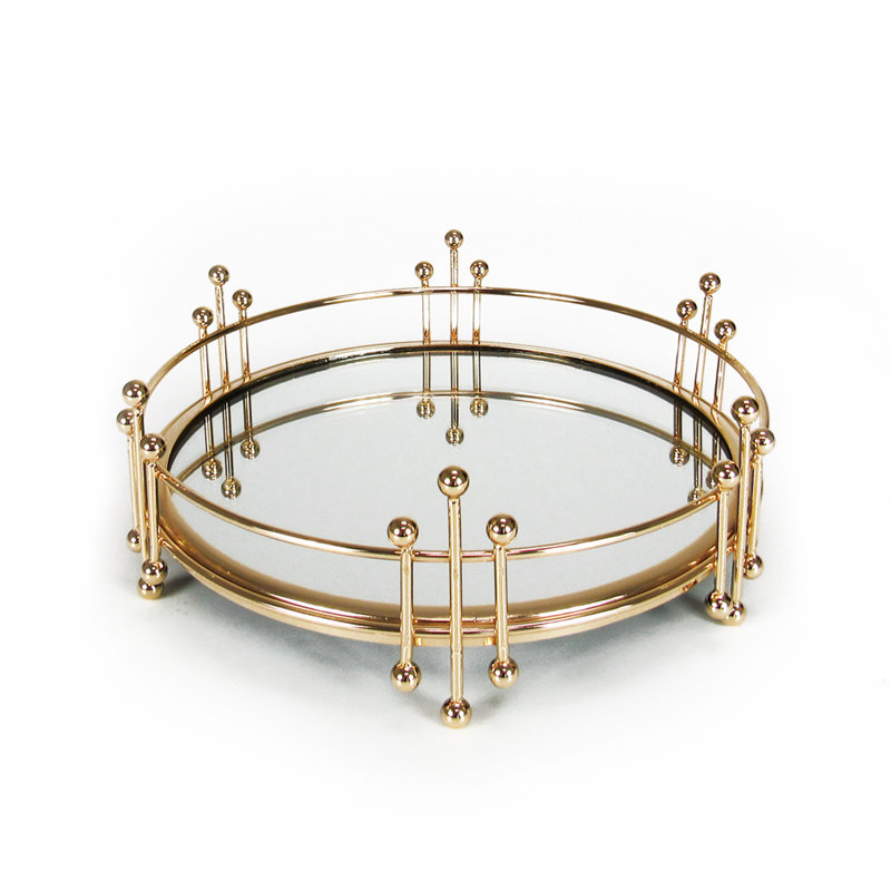 Gorlest Tray, 3.5" H x 10" W x 10" L, Gold
