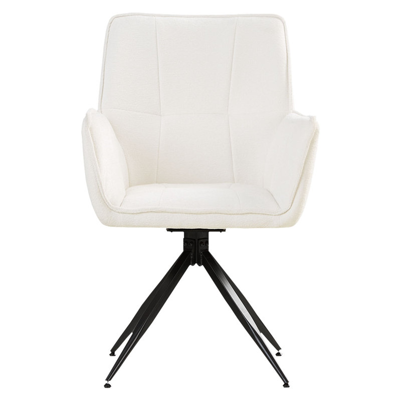 Upholstered Dining Chair In White, 1