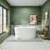55"x27.6" Oval Bathtub with Chrome Overflow and Pop-Up Drain