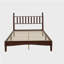 Lit plateforme double en bois avec tête de lit en forme de gourde, lit plateforme rétro avec support à lattes en bois, noyer