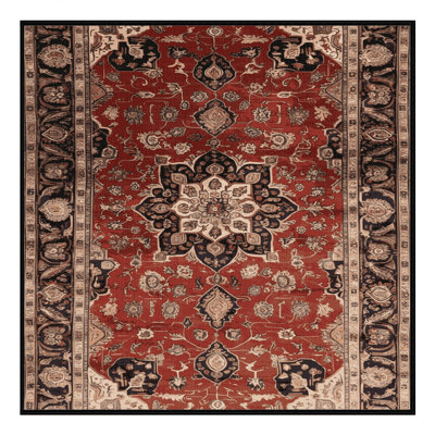 Machine Washable Persian Brown Area Rug