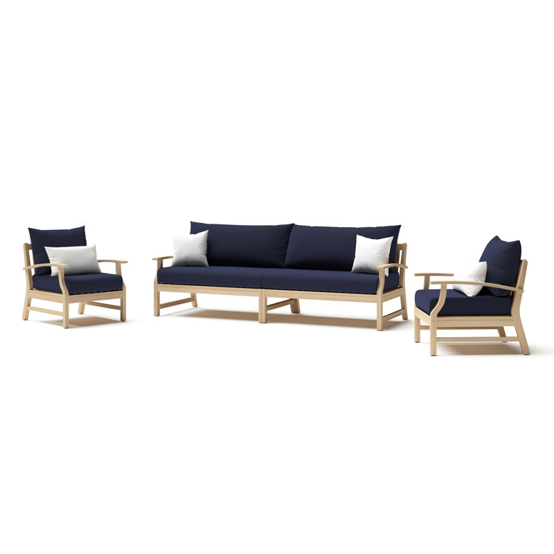 Ensemble de conversation d'extérieur 3 pièces Kobrun Sunbrella® - bleu marine Kooper, Marine