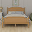Structure de lit plateforme en bois massif Chikezie avec tête de lit, structure de lit en osier de style bohémien avec tête de lit-866610731-858942294