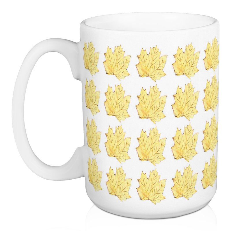 Tasse à café à feuilles jaunes Hopp, 25, Motif de feuille jaune