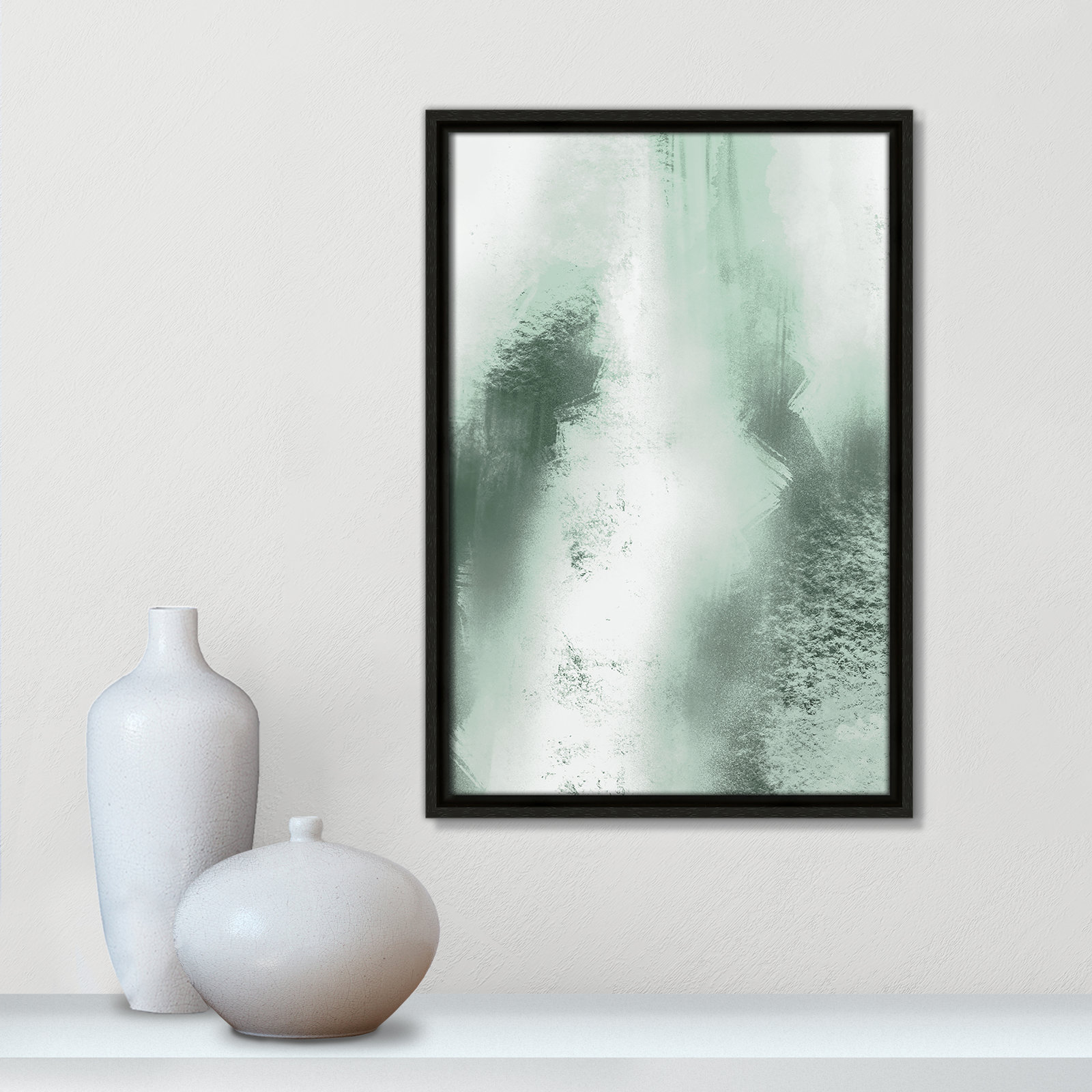 Quietude Smudges I Print by Marcus Prime, 13.5'' W x 19.5'' H, Espresso Floater