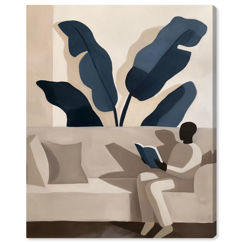Void Reader II, art moderne bohème par Art Remedy, H 36 po x l 30 po, Toile tendue