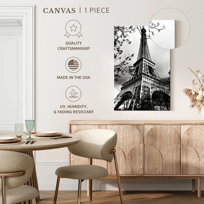 Tour Eiffel BW, H 24 po x l 16 po