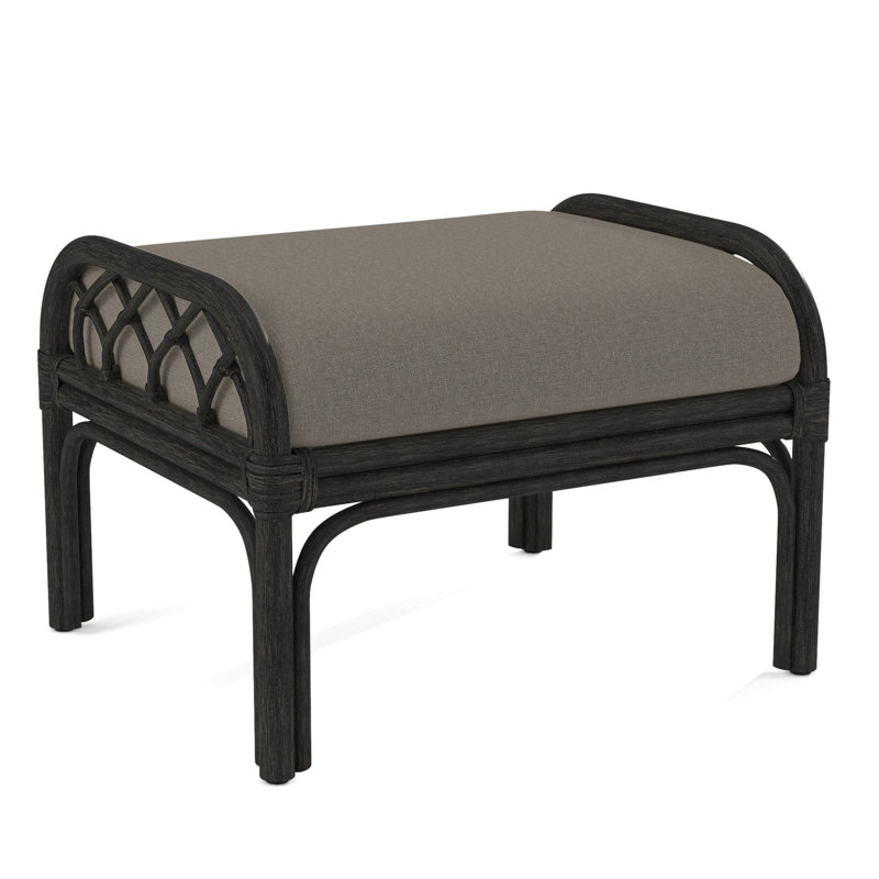 Repose-pieds rectangulaire Edgewater, Performance gris sucre; 0863-84, Noir antique