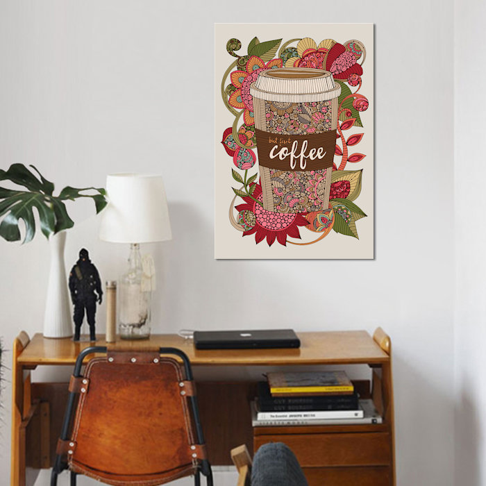 But But Coffee par Valentina Harper - reproduction d'art graphique sur toile, H 18 po x l 12 po x P 1,5 po, Toile tendue