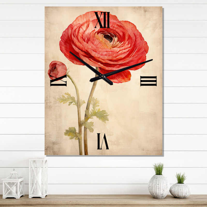 Danazha - Horloge murale rétro Renoncule, Petit