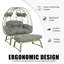 Chaises longues spacieuses pour le patio, fauteuil œuf boho en acier rotin pour terrasse