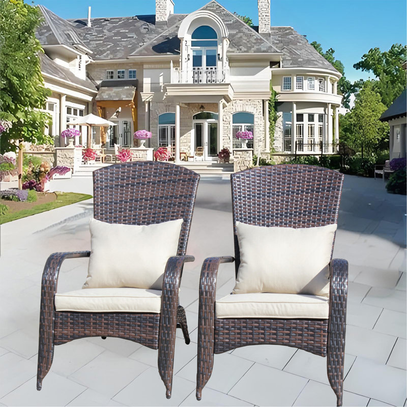 Chaise de patio avec coussins, Brun